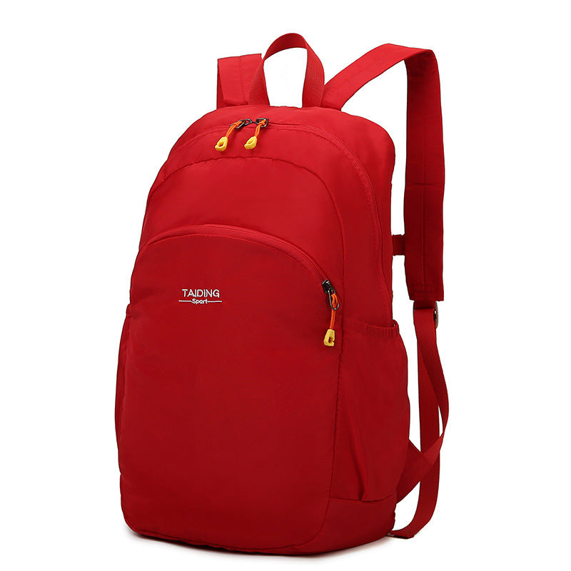 New foldable storage backpack women's travel bag simple casual nylon lightweight outdoor backpack schoolbag