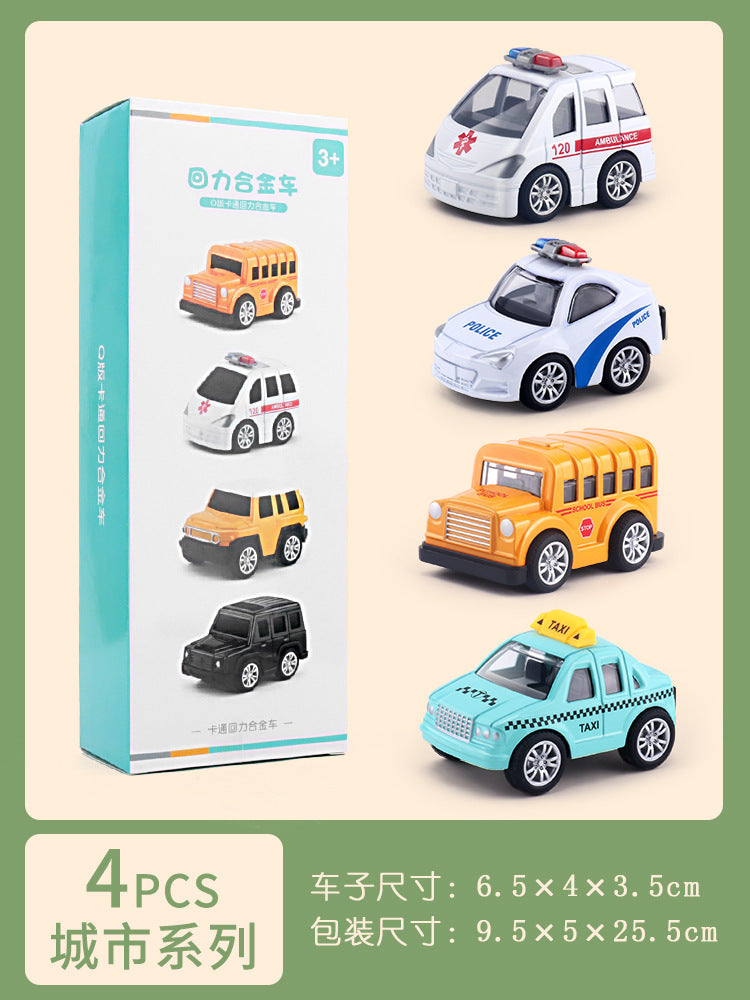 Durable toy car set for boys (ages 1-6) - alloy pull-back inertia cars - perfect children's day gift