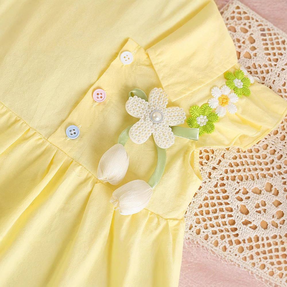 Summer baby summer dress, 100-day style princess skirt, cute clothes, thin baby one-piece hoodie