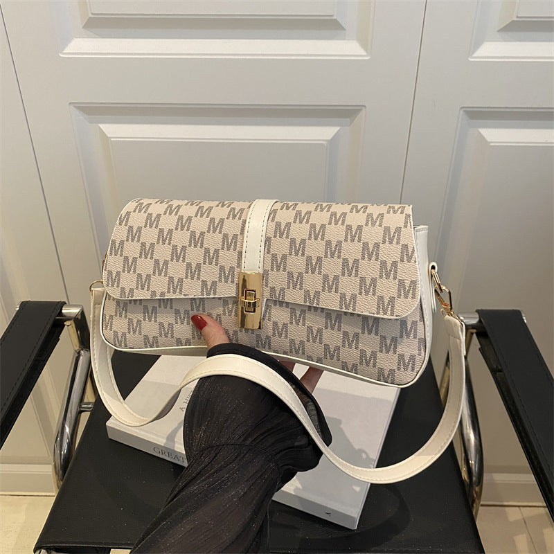 Retro fashion texture small bag women's 2025 summer new solid color versatile shoulder bag commuter underarm bag small square bag