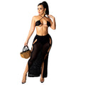 Amazon source: european & american style sexy knitted set - cutout swimsuit beach cover-up two-piece dress set