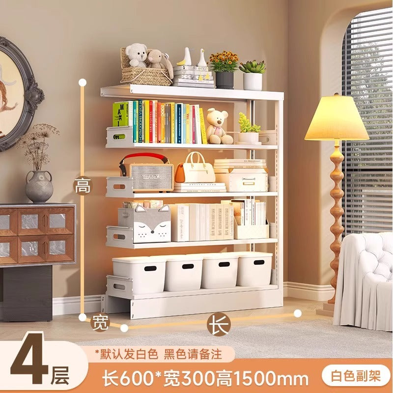 Household bookshelf perforated board storage rack library floor-standing multi-layer steel bookcase student kids storage picture book rack