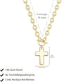 European and american cross-border new minimalist ot clasp necklace, elegant rhinestone cross pendant choker, versatile jewelry for women