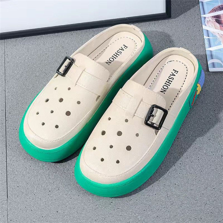 Crocs spring & fall slippers women's outwear popular beach shoes soft bottom ultra-light genuine casual soft toe women's shoes