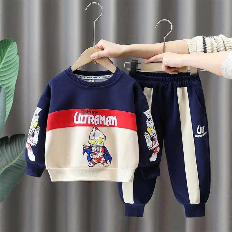 Boys and girlslong sleevessweatshirtsuit autumn winternew arrivalk-style children's clothingfashionablefashion cartoonsweatshirtsuit
