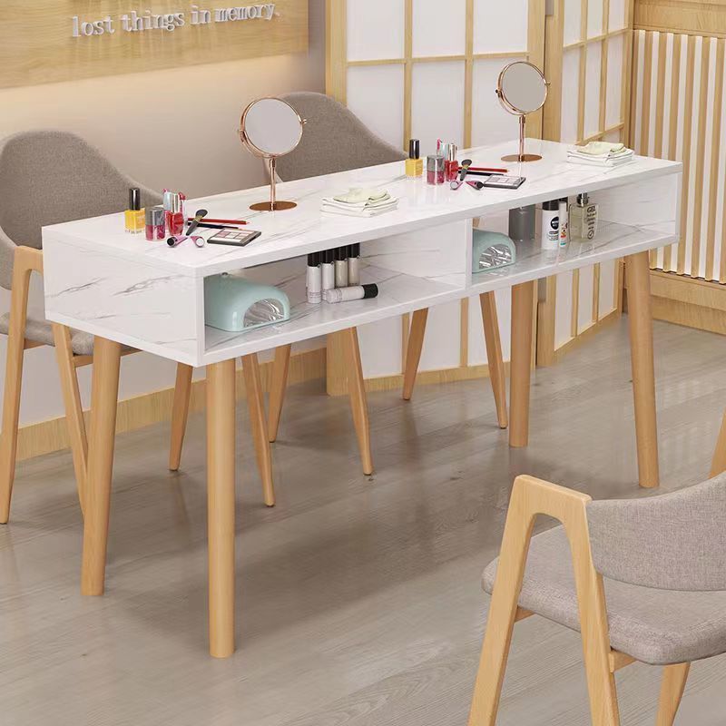 Japanese style wooden nail salon desk small single and double popular double layer manicure table manicure table manicure table