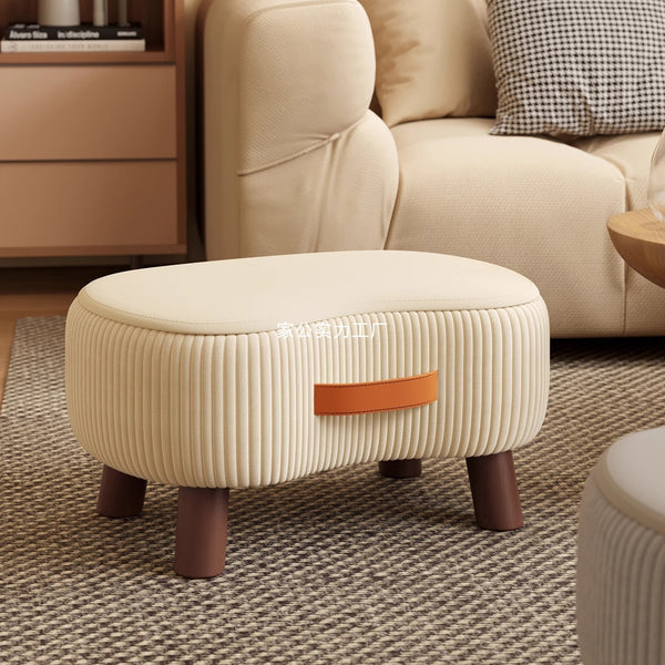 Small stool household living room coffee table stool solid wood sofa stool foot pedal door shoe change low stool creative technology cloth pier