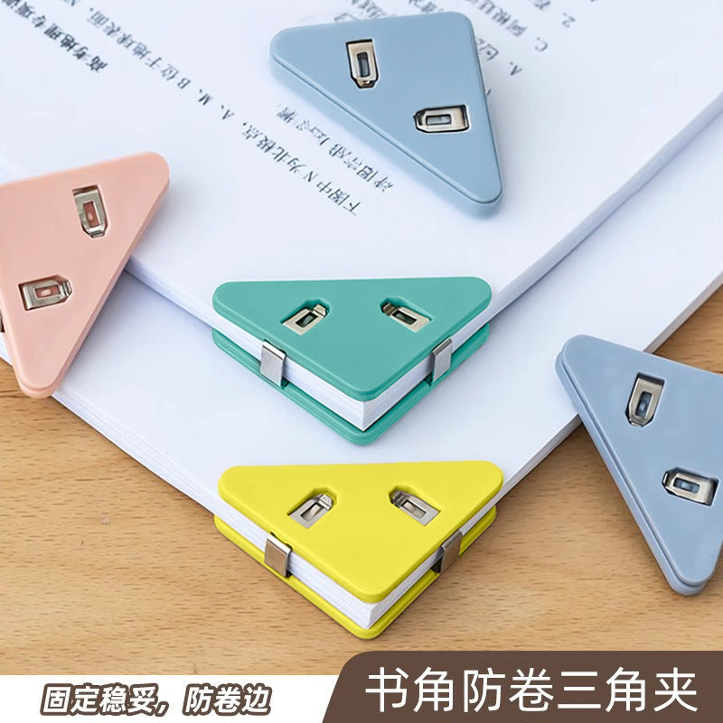 Triangle clip stationery test paper storage handy gadget data paper clip student book clip office supplies data file