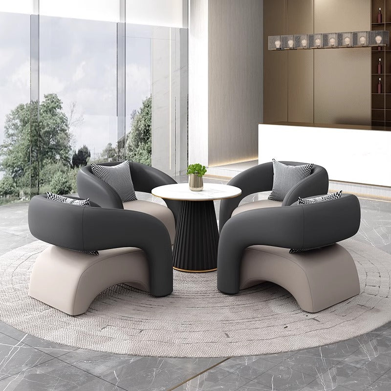 Business reception sofa set - ideal for hotels, offices, sales centers, and reception areas. includes sofa, table, and chairs for meetings and discussions