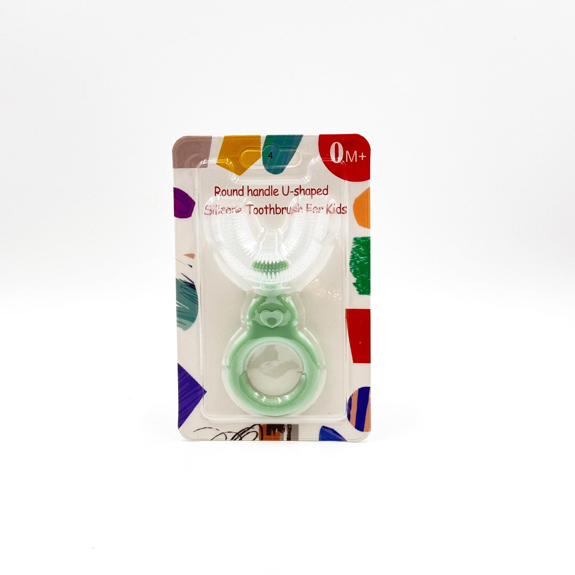 English card-mounted children's u-shaped toothbrush soft-bristled silicone oral cleaning children's toothbrush mouth-containing baby toothbrush