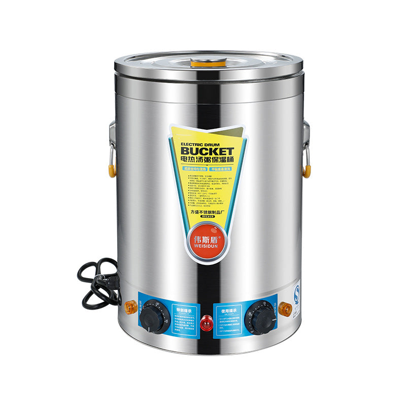 Stainless steel heating and insulation bucket, special commercial large-capacity soup bucket, food warmer, cooking bucket, boiling water bucket