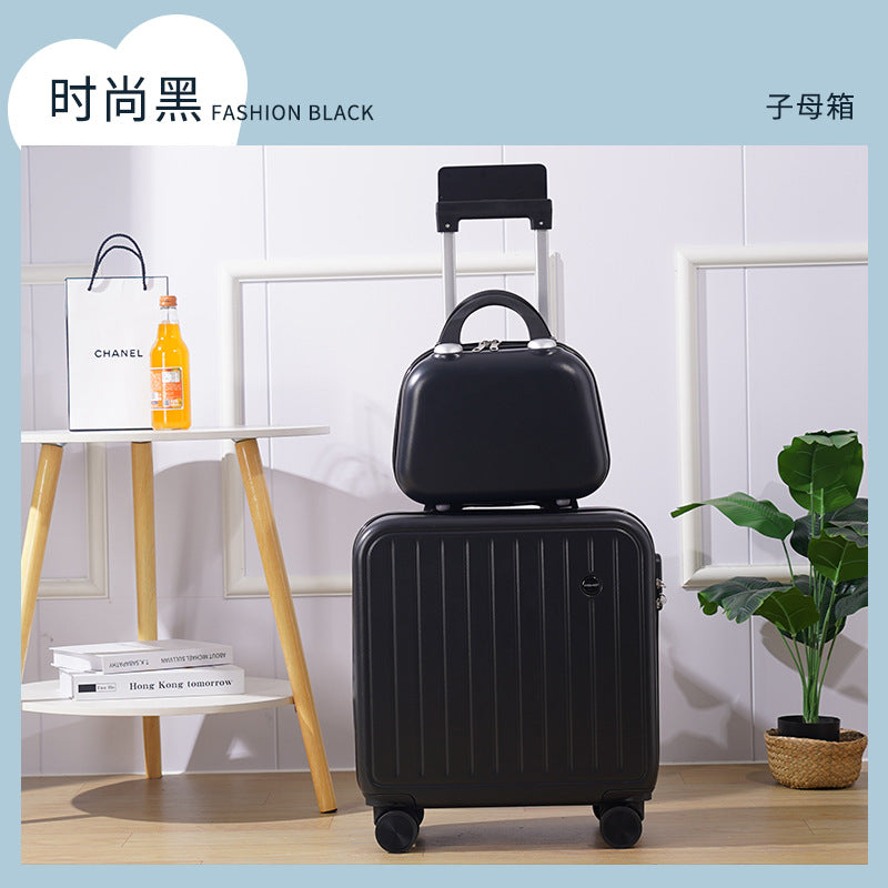 New small-capacity boarding case 18-inch trolley case universal wheel suitcase portable password case men's and women's high-value case