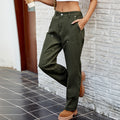 Fashion cross-border foreign trade women's clothing  independent station new slimming look washed elastic waist denim cargo pants pants