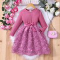 new girls' solid color rose dress