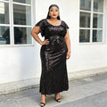 African, european, and american plus-size evening gowns for banquets, events, car shows, models, ceremonies, and hostesses - sequined, sexy, and slim-fitting dresses