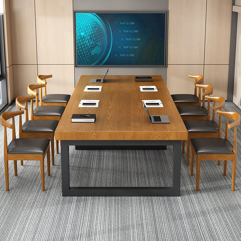Solid wood conference table, reception table, long table, large board table, european style negotiation table, industrial style training table, office table for home