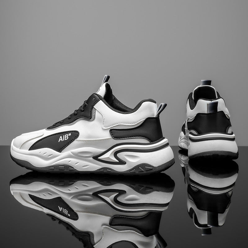 Men's shoes 2025 new spring collection: anti-slip, height-increasing, soft-soled casual running sneakers for teenagers and middle school boys - trendy footwear