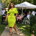 women's ruffle trim slim fit elegant exquisite craftsmanship space layer dress - special offer