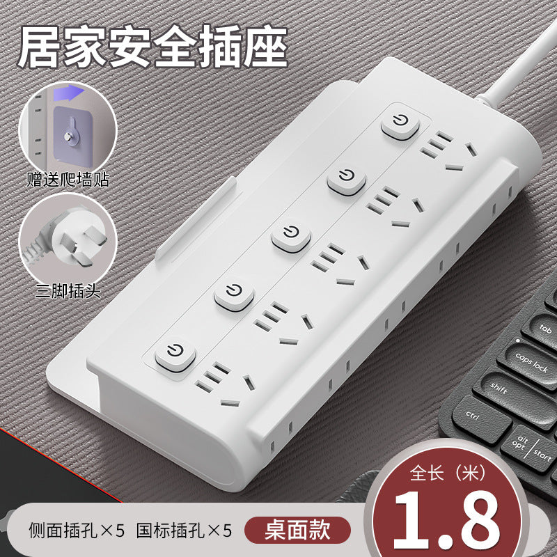 Wall-mountable power strip with multi-function stand, usb ports, and cord management – ideal for home, office, and multi-device use