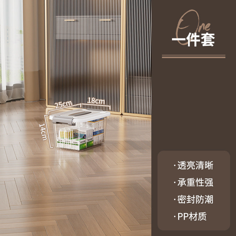 Transparent extra-large storage bin with lid - plastic household clothes organizer - oversized storage and organization box