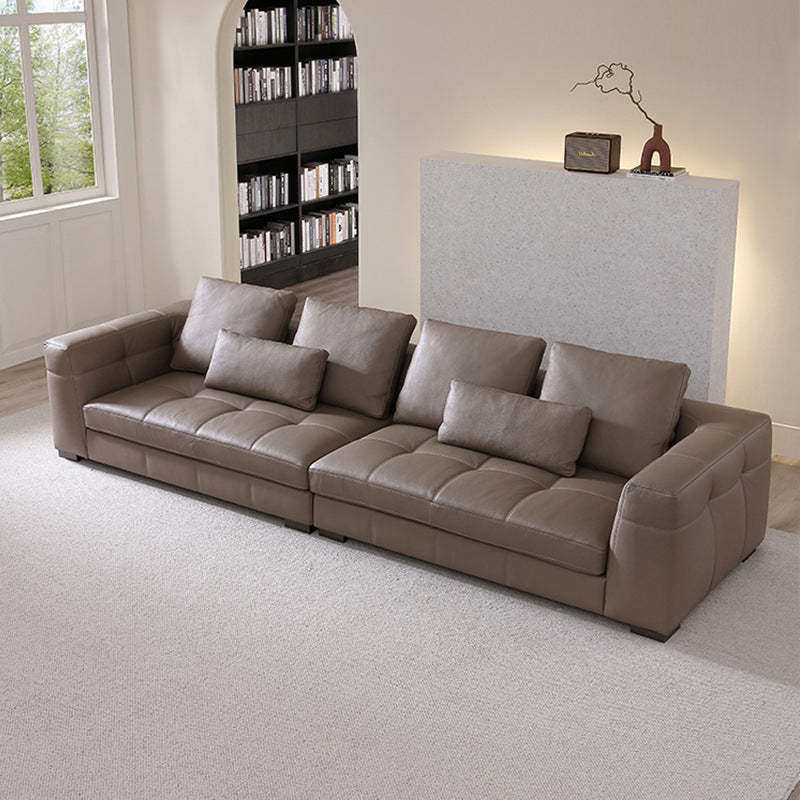 Italian normcore blazer genuine leather sofa casual modern straight row first layer cowhide house designer living room sofa