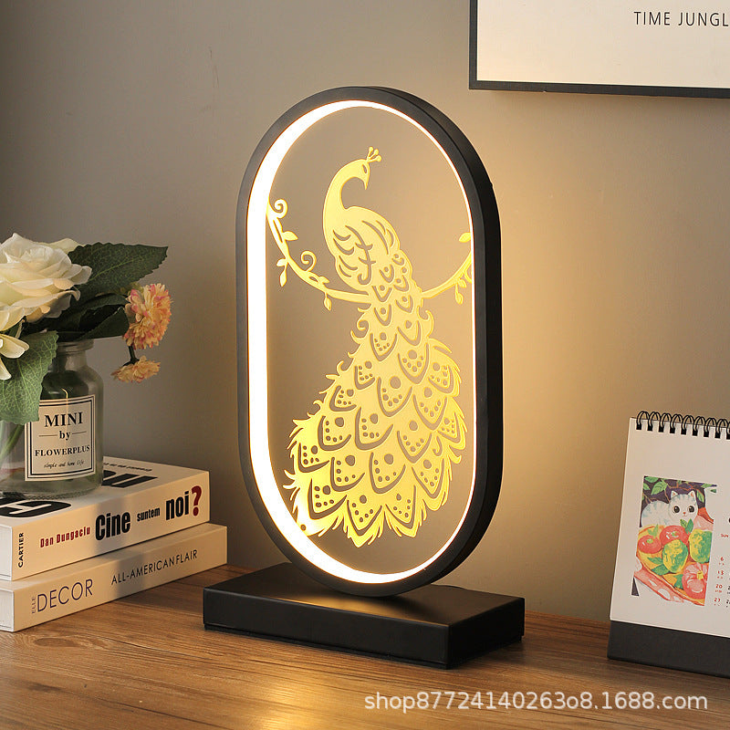New chinoiserie table lamp bedroom bedside lamp zen ornaments wedding girl lotus creative gift home remote control lotus