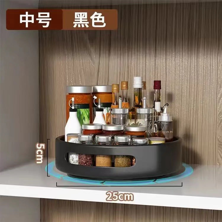 360-degree rotating spice rack - kitchen seasoning organizer, multi-functional condiment storage box and shelf