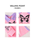 girls' autumn outfit: purple-pink turn-down collar sweatshirt with butterfly and letter print, flared pants, kids' two-piece set