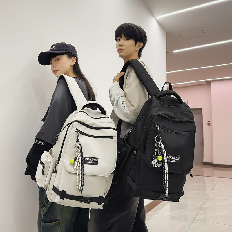 New spring and summer trend schoolbag junior high school backpack large capacity high school color matching outdoor travel computer bag