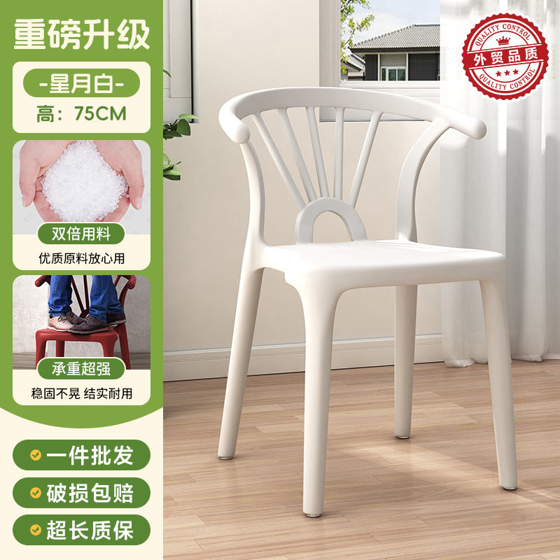Scandinavian dining table and chairs modern casualthickened stool plastic chair dining chair for home backrest desk chair stackable stool