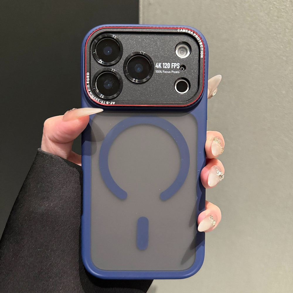 Lycra matte skin feel magnetic compatible iphone 17 case, iphone 16, iphone 15 large window premium protective cover