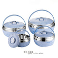 Household foreign trade stainless steel double-layer insulation pot satchel pot suit insulation bucket pot 3-4pcs insulation rice bucket