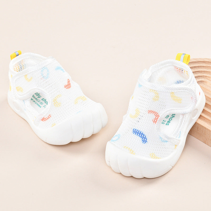 Baby sandals for boys, summer first walker shoes, 0-1-2 years old infant anti-slip soft sole mesh shoes for babies and toddlers, baby girl shoes