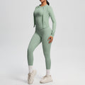 Ready-to-ship cross-border brushed microfiber seamless breathable compression short-sleeve three-piece activewear set for women - perfect for running, fitness, and yoga