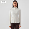 Fall and winternew arrival yoga sports outwear women's elastic zipper running fitness yoga long sleevestopsjacketz18031