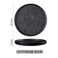 10inch stone pattern steak side plate/rock black