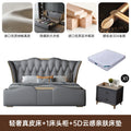 Genuine leather bed + 5d cloud-like skin-friendly mattress + 1 cabinet combination