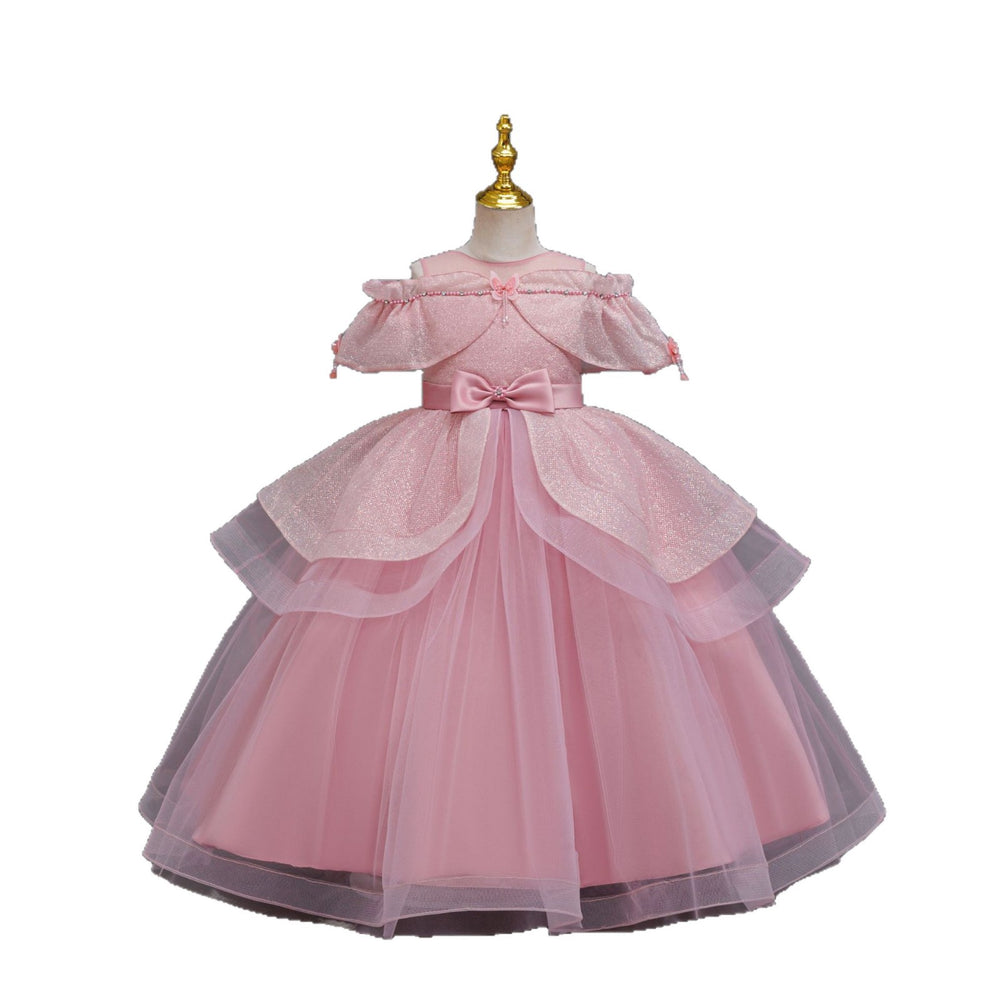 Export ready-made children's dress sequin flower wedding dress princess dress girl piano performance dress girl dress