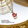 X-8196 golden christmas gloves necklace