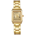 hot-selling small square watch, square women's watch, gold-tone stainless steel band quartz watch, fashionable and elegant watch, manufacturer in-stock wholesale