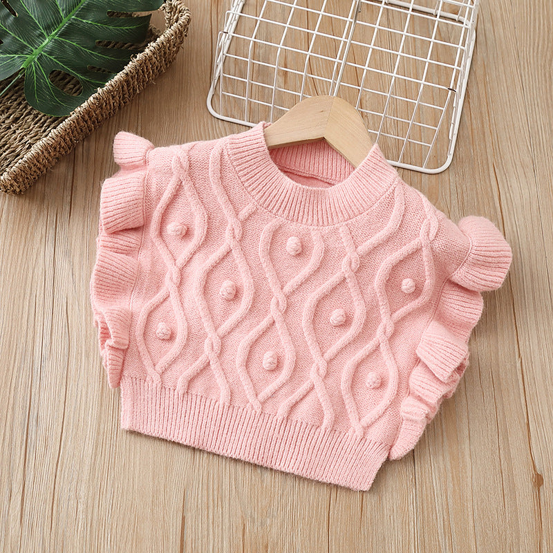 Girls' knitted vest sweater - autumn  collection - soft pullover vest for little girls (ages 1-6)
