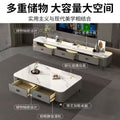 Tv cabinet coffee table living room for home small apartment 2025 modern casual tea table scandinavian floor-to-ceiling glass coffee table combination