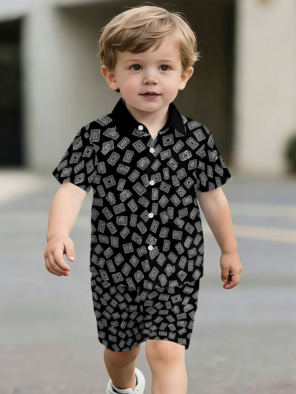 hot-selling children's short-sleeved shirt set, casual shirt set, summer simple stripes, dropshipping available