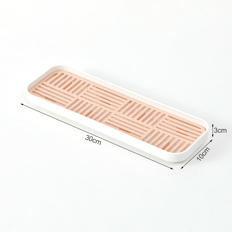 Bathroom Toilet Wash Side Storage Box Plastic Household Drain Tray Desktop Wash Side Toothbrush Cup Holder Tray