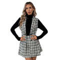 Aliexpress new arrival: women's elegant commute style tweed vest & midi skirt two-piece set (cross-border e-commerce)