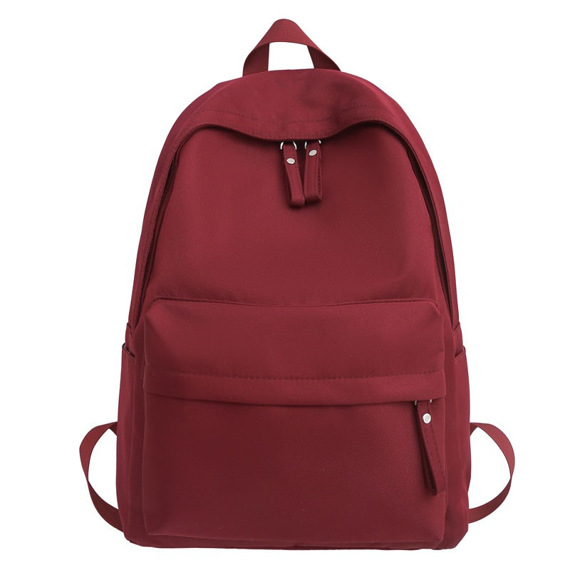 Solid color simple backpack fashion Mori travel small backpack college student shoulder Oxford cloth daily versatile shoulder