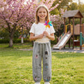 Girls' spring new arrivals: cute printed casual sweatpants, stylish and versatile joggers for baby girls, korean style trendy kids' clothing