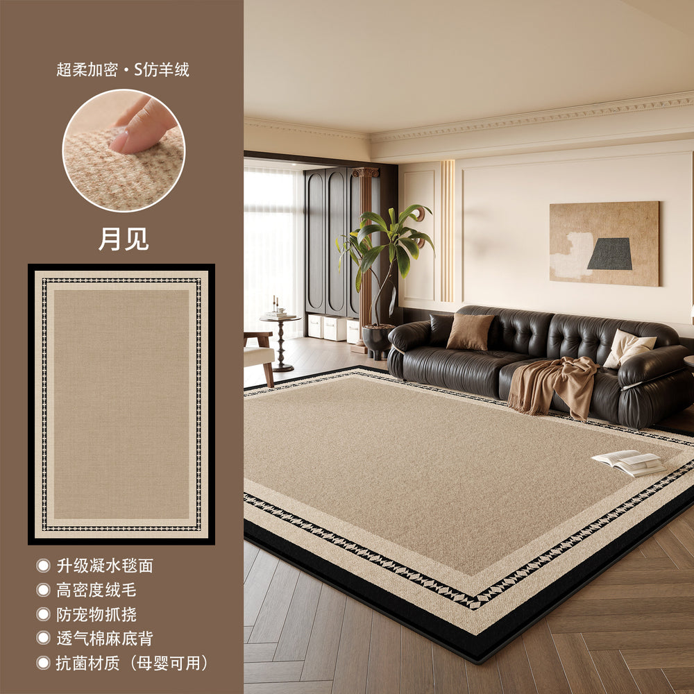 Vintage rug for living room, mid-century modern home rug, thickened waterproof and stain-resistant bedroom bedside rug, large area full coverage