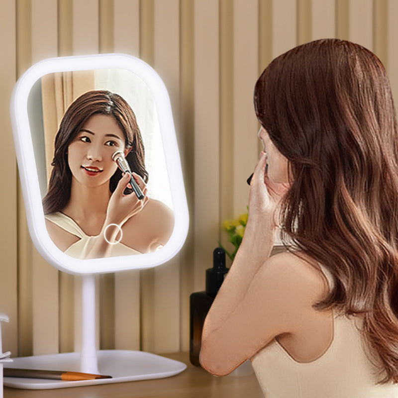 Led makeup mirror - portable desktop vanity mirror with light for students, dorms, and travel - compact and portable