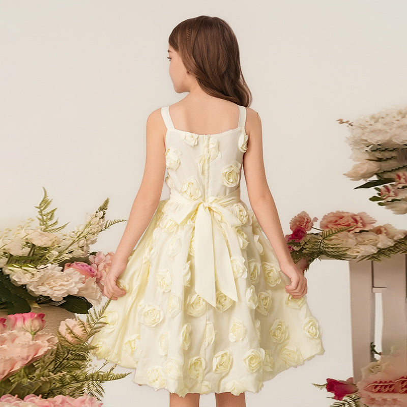 personalized girlnew arrivaldressstereo flowerfashionfashionable princess dress kids girl princess dress
